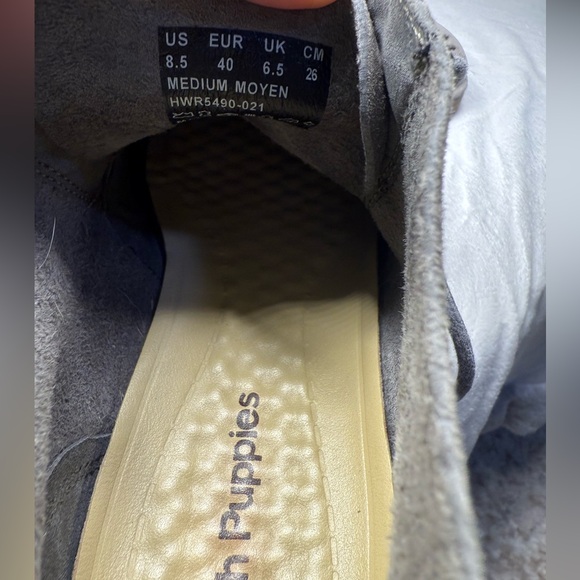 Hush Puppies Women’s Medium Moyen Gray Leather Suede Booties Size 8.5 - Picture 5 of 6